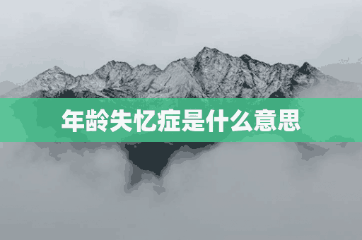 年龄失忆症是什么意思(年纪大了失忆是什么病)